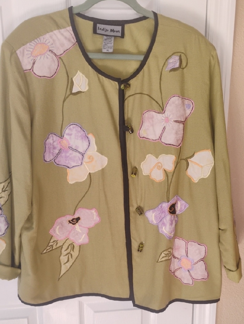 Indigo Moon brand floral embroidered blazer. Size XL
